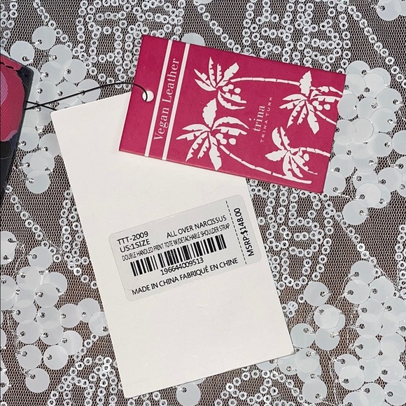 Trina Turk Pink & Blue Floral Tote Bag - Picture 10 of 10